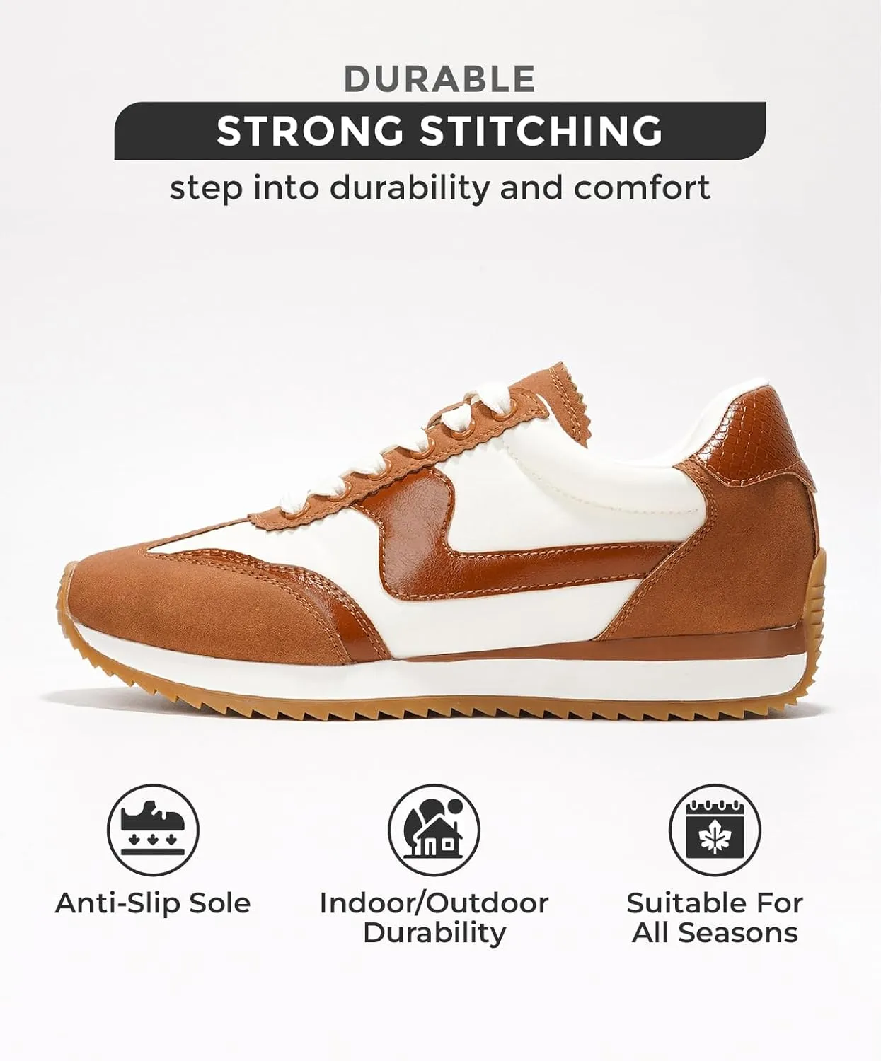 Project Cloud Fashion Sneakers for Women - Lace up Memory Foam Insole and Non-Slip Womens Shoes Dressy Casual Spring Shoes (Madison)