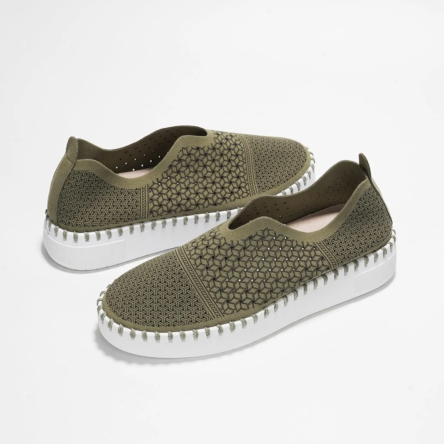 Project Cloud Platform Sneakers for Women - Leather Insole Loafers for Women with Memory Foam - Casual Slip On Womens Loafers with Flexible Outsole (Aster)