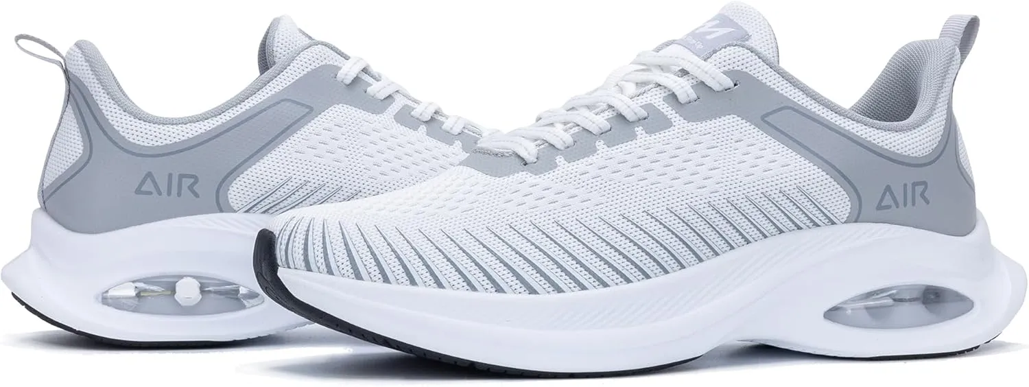 Quseek Men's Running Walking Tennis Shoes Comfortable Air Cushion Athletic Gym Workout Jogging Cross Training Fashion Sneakers US Size 7-13