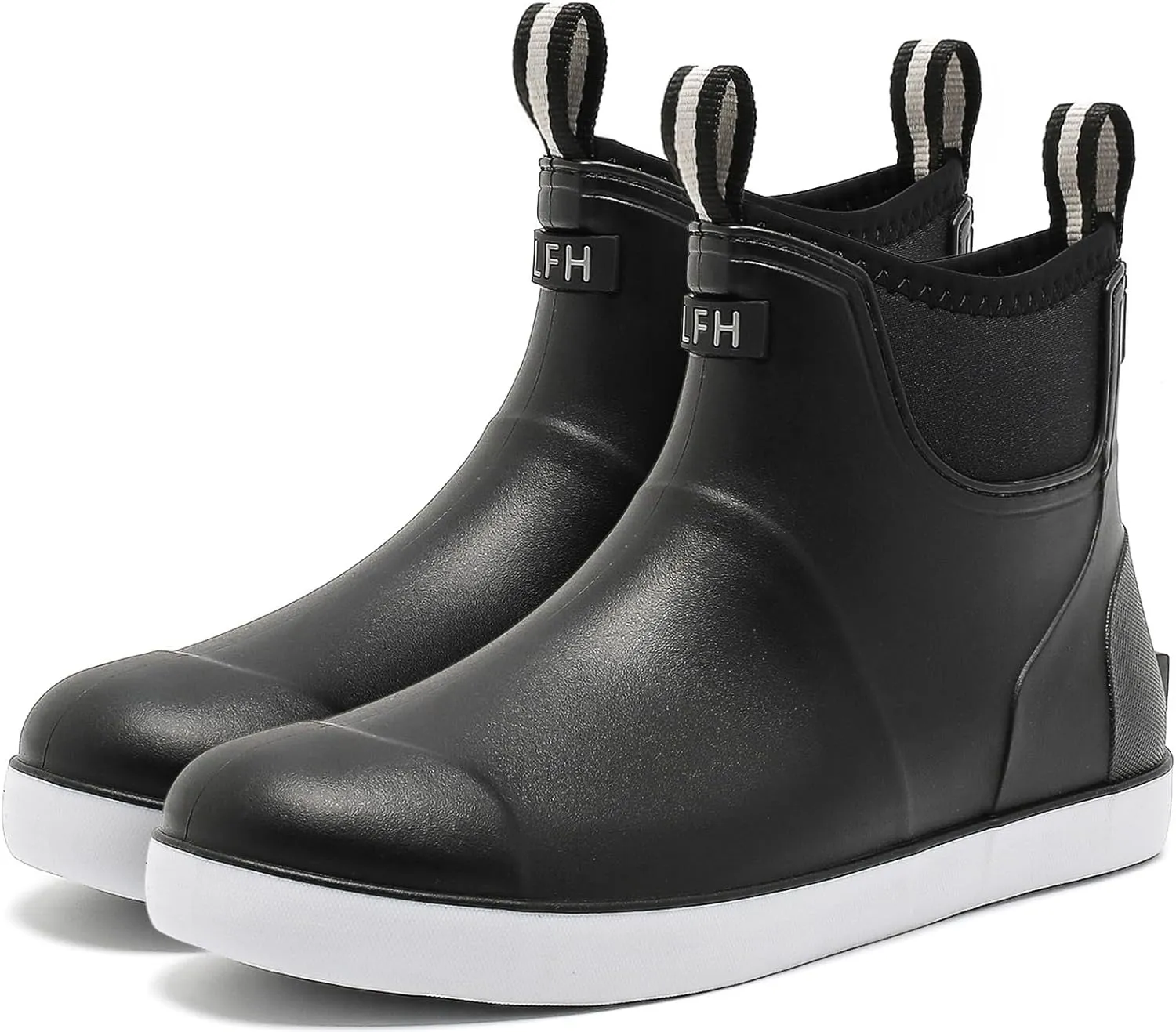 Rain Boots for Men, Waterproof Ankle Mens Deck Boots Anti-Slip Comfort Rubber Boots Chelsea Garden Shoes for Yard Fishing Outdoor Work