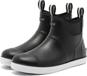 Rain Boots for Men, Waterproof Ankle Mens Deck Boots Anti-Slip Comfort Rubber Boots Chelsea Garden Shoes for Yard Fishing Outdoor Work