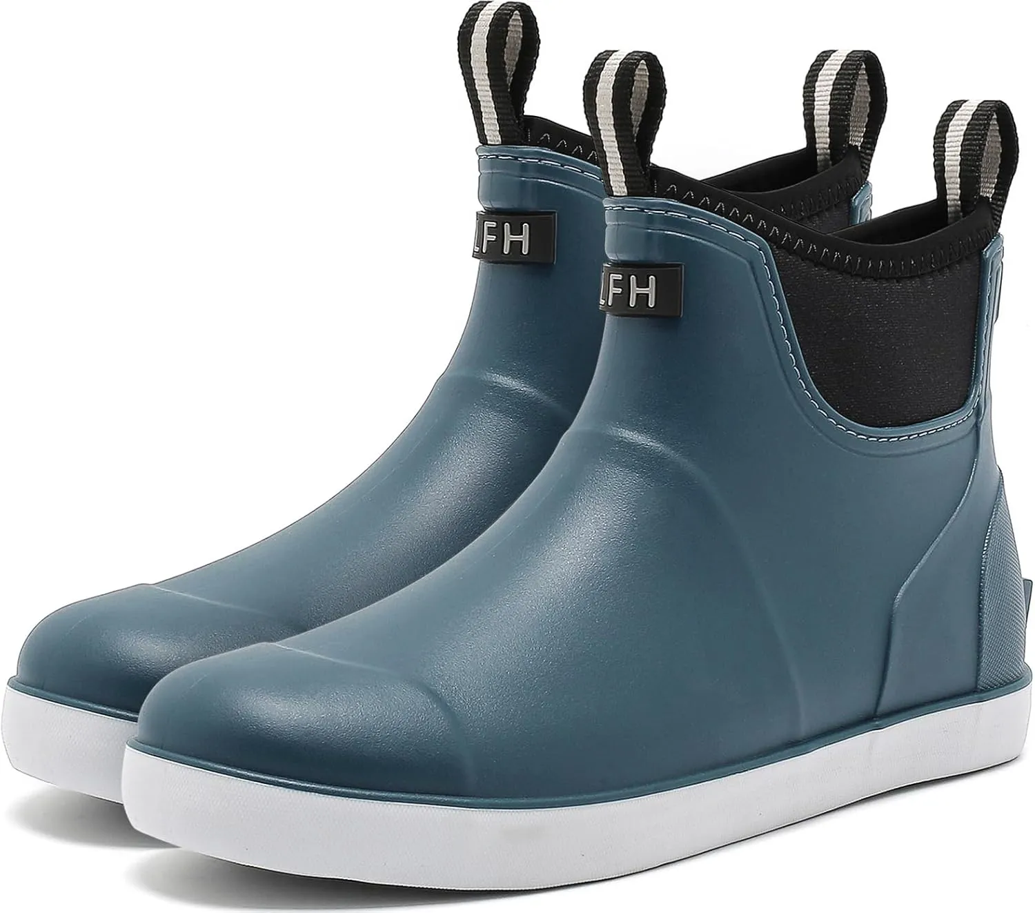 Rain Boots for Men, Waterproof Ankle Mens Deck Boots Anti-Slip Comfort Rubber Boots Chelsea Garden Shoes for Yard Fishing Outdoor Work