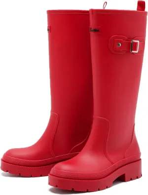Rain Boots for Women, Anti-Slip Rubber Boots Waterproof Garden Muck Boots Durable Slip Resistant, Tall Water Shoes Comfort Fishing Boot Knee High Work