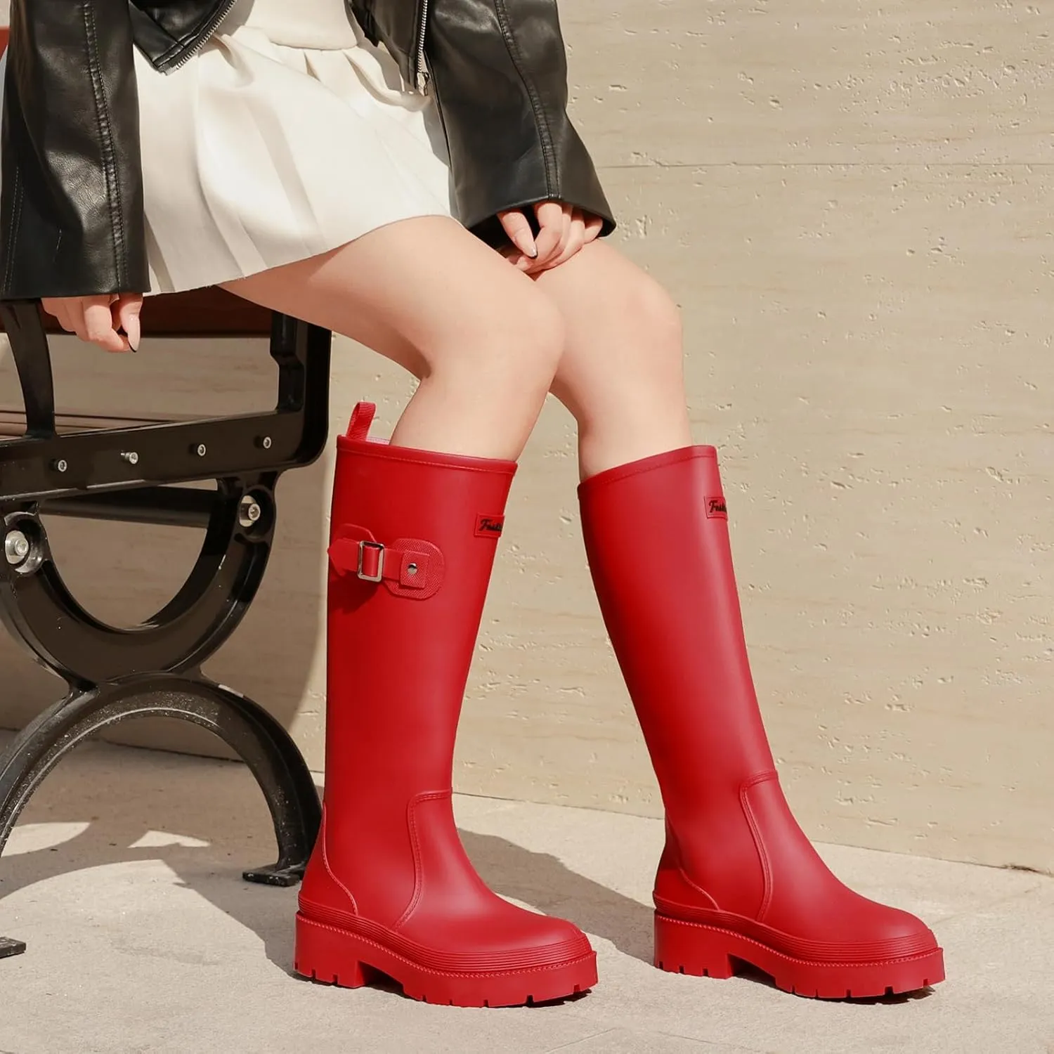 Rain Boots for Women, Anti-Slip Rubber Boots Waterproof Garden Muck Boots Durable Slip Resistant, Tall Water Shoes Comfort Fishing Boot Knee High Work