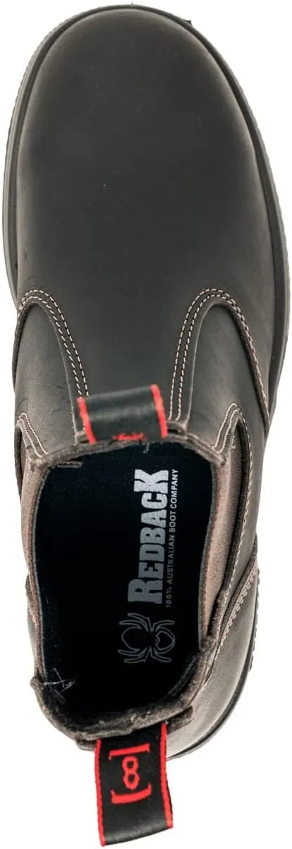Redback Men's Safety Bobcat USBOK Elastic Sided Steel Toe Dark Brown Leather Work Boot (4.5 AU 3E (5.5 M US Men))