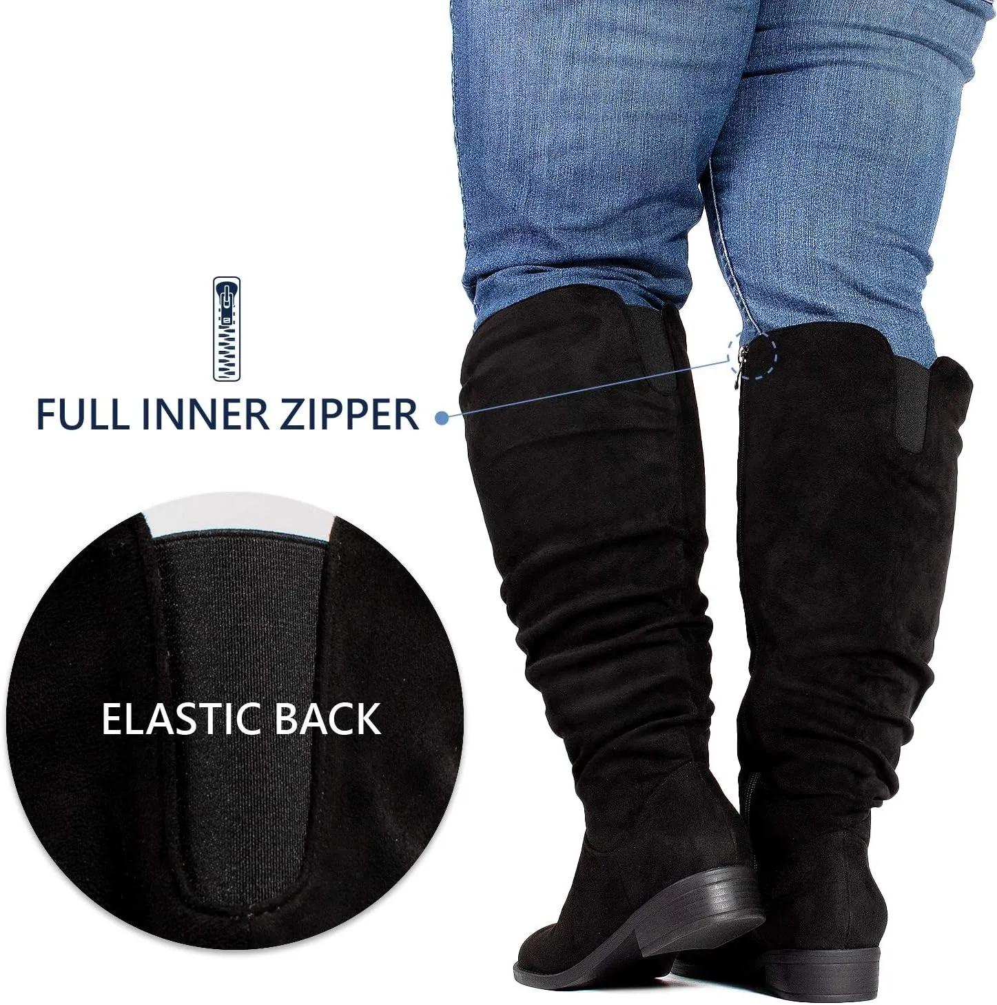 RF ROOM OF FASHION Women's WIDE CALF Slouchy Knee High Boots