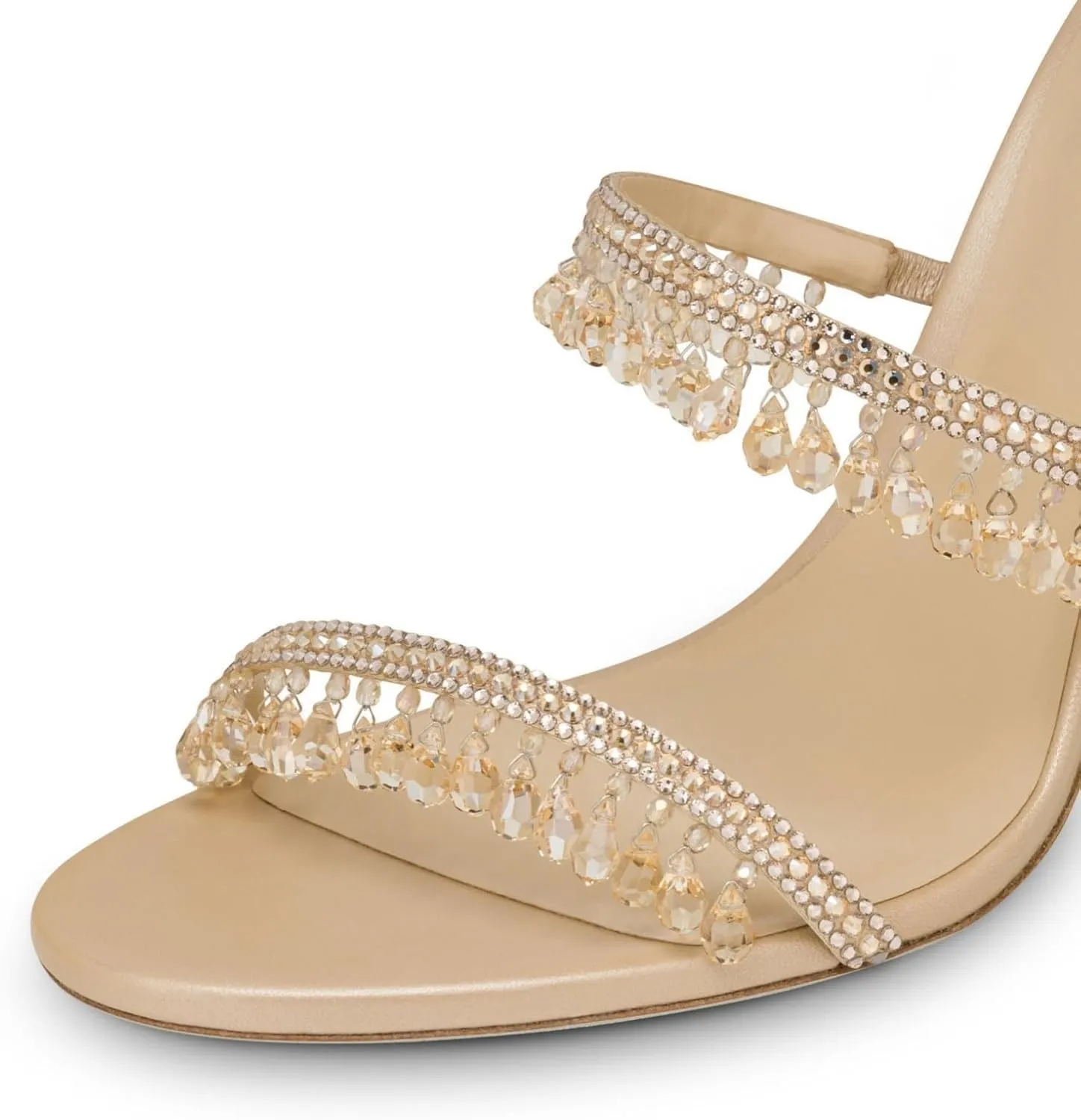 Rhinestone Wrap Around Strappy Stiletto High Heels for Women, Open Round Toe Lace Up Heeled Sandals for Wedding Prom Party Dress