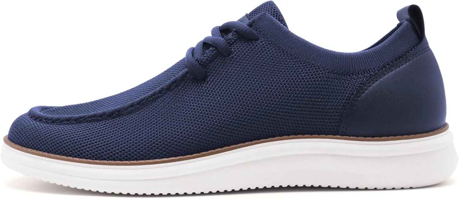 Rihero Mens Casual Shoes Wide Loafers Comfortable Walking Slip On Lightweight Breathable Lace Up Shoes