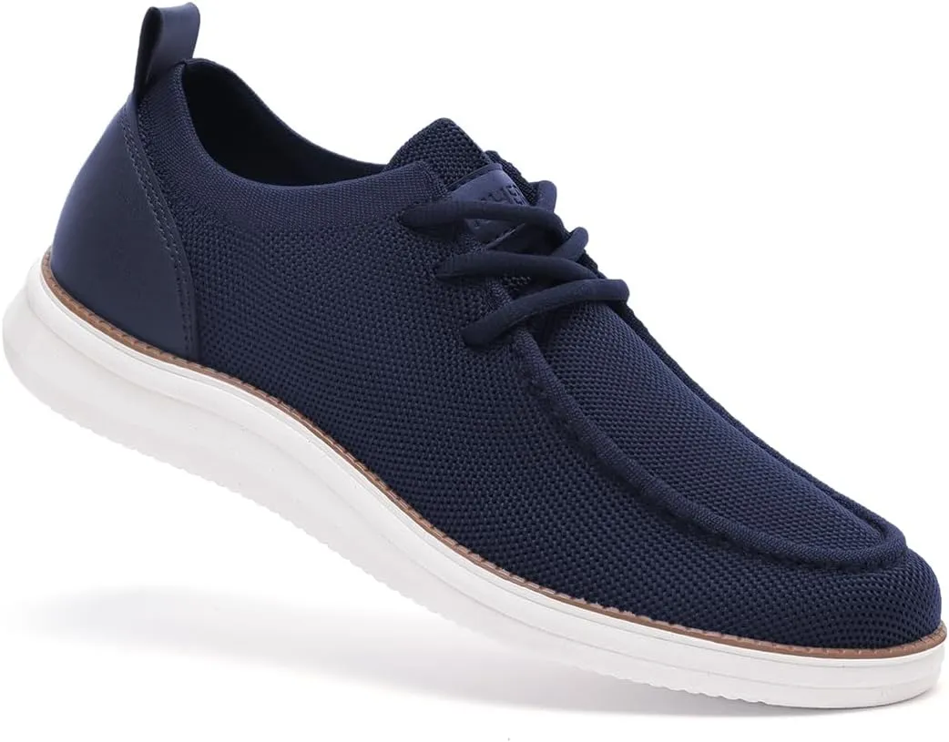 Rihero Mens Casual Shoes Wide Loafers Comfortable Walking Slip On Lightweight Breathable Lace Up Shoes