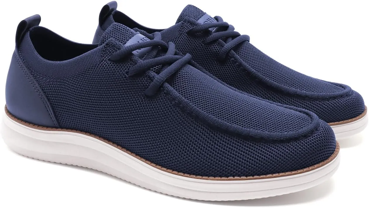 Rihero Mens Casual Shoes Wide Loafers Comfortable Walking Slip On Lightweight Breathable Lace Up Shoes