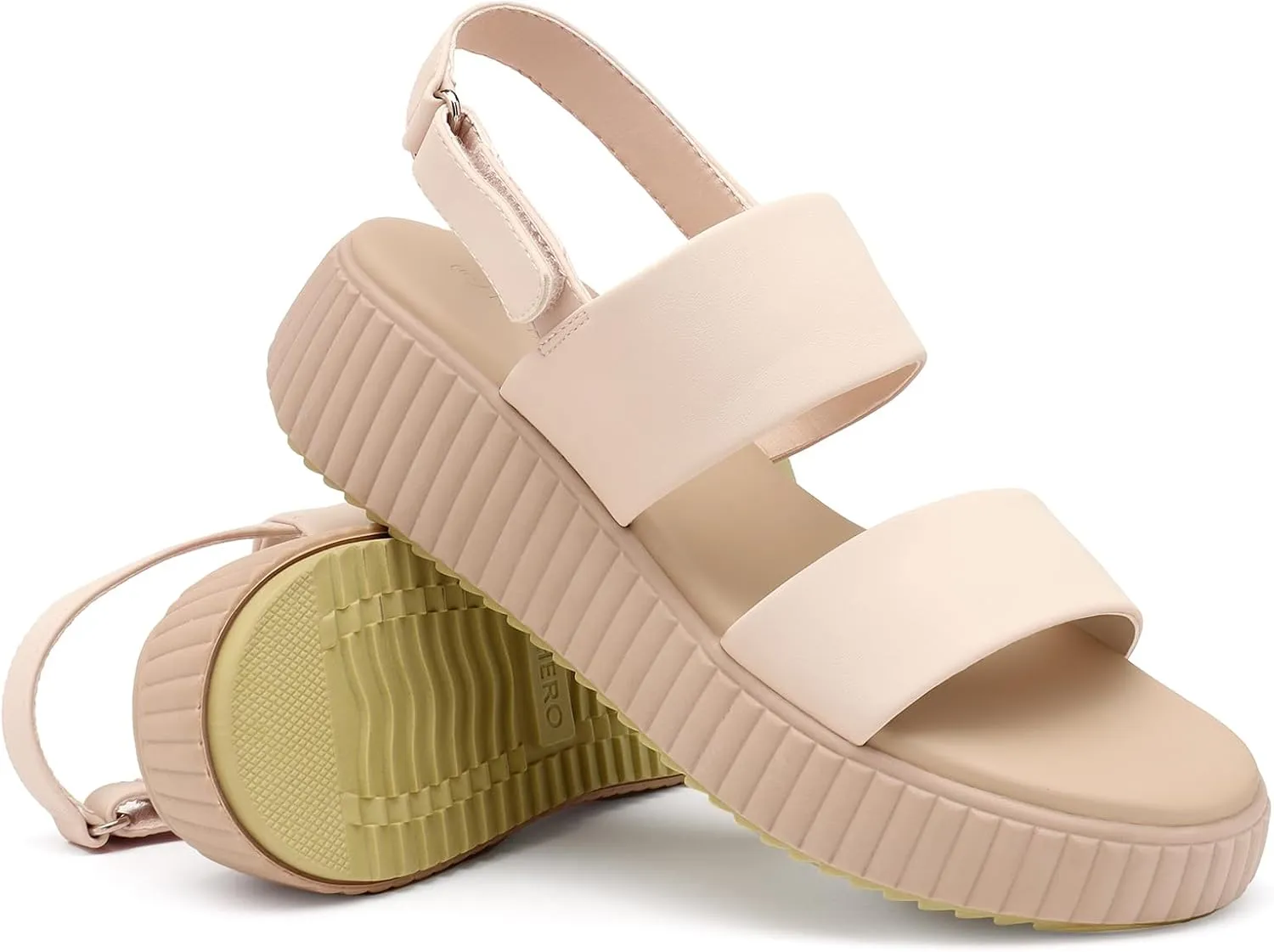Rihero Women's Comfortable Walking Sandals Casual Summer Outdoor Open Toe Low Flatform Platform Wedge Sandals