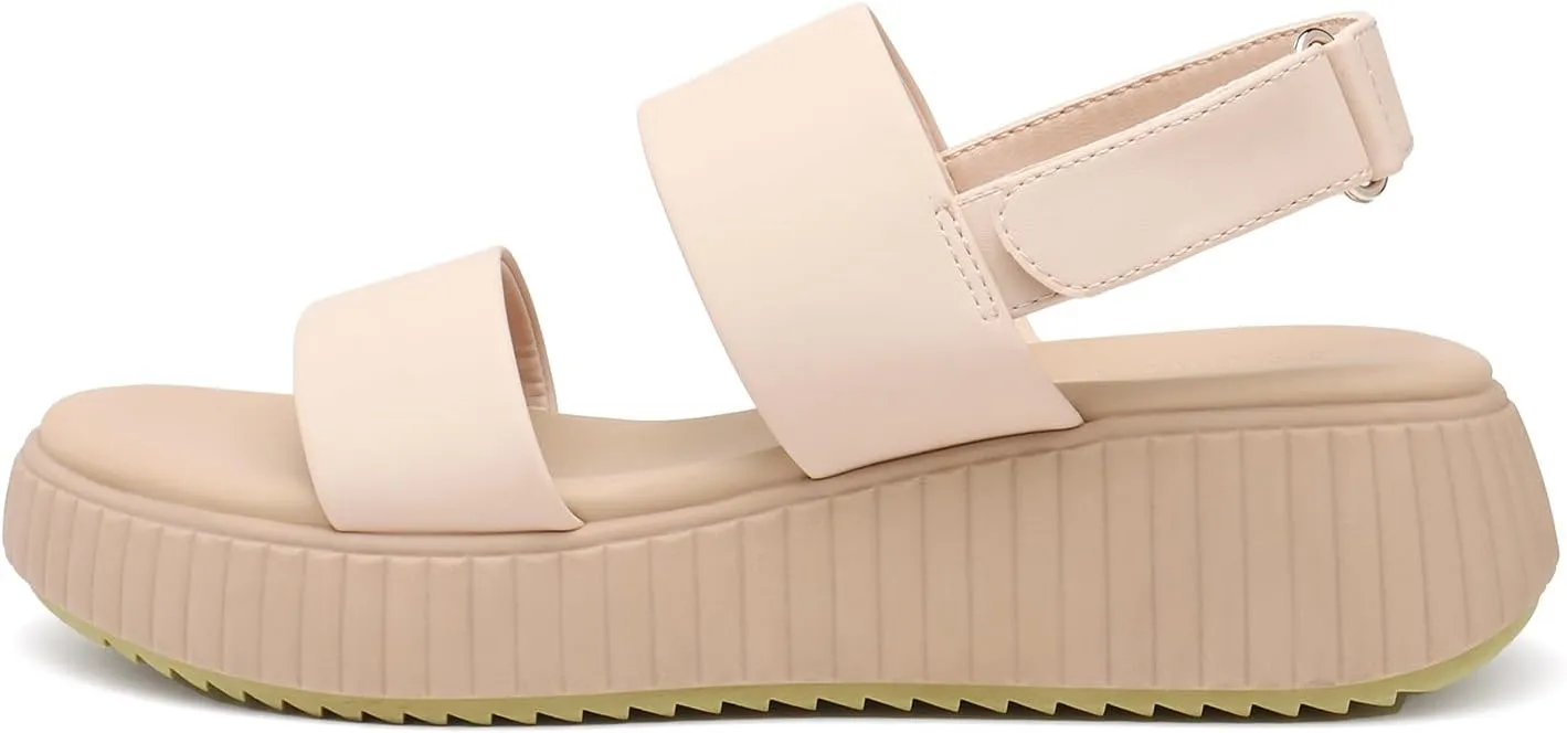 Rihero Women's Comfortable Walking Sandals Casual Summer Outdoor Open Toe Low Flatform Platform Wedge Sandals