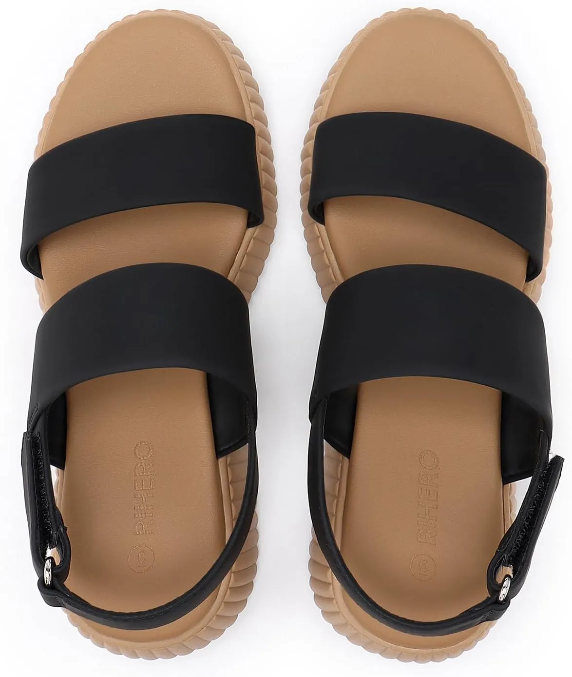 Rihero Women's Comfortable Walking Sandals Casual Summer Outdoor Open Toe Low Flatform Platform Wedge Sandals