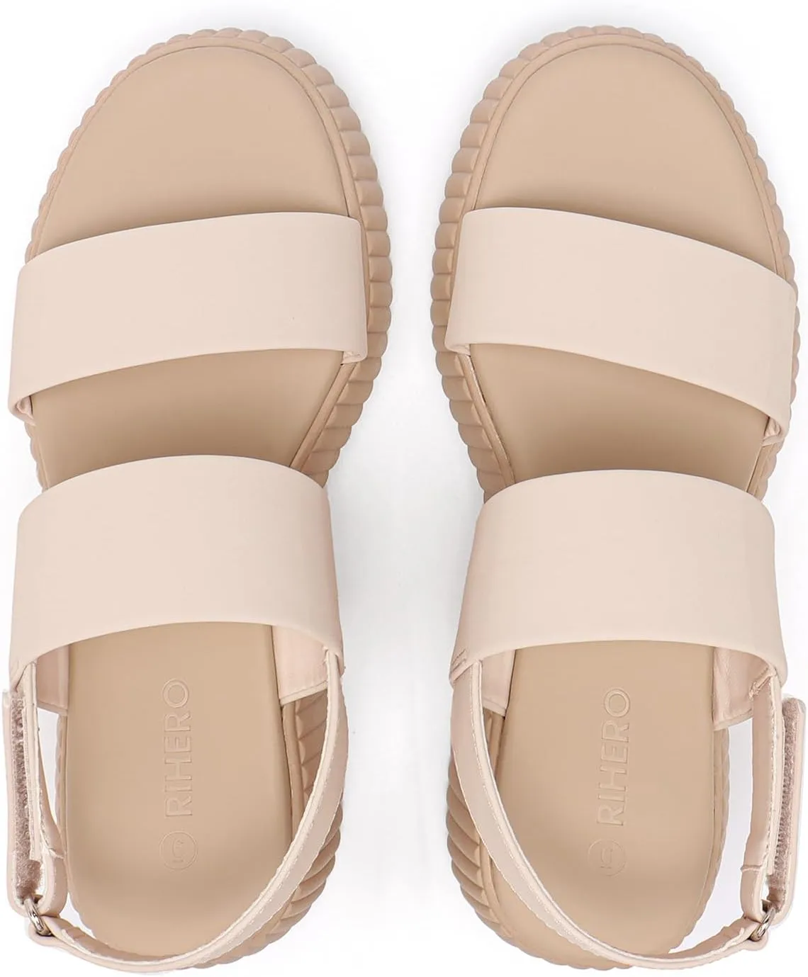 Rihero Women's Comfortable Walking Sandals Casual Summer Outdoor Open Toe Low Flatform Platform Wedge Sandals