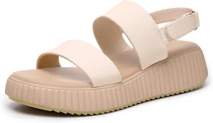 Rihero Women's Comfortable Walking Sandals Casual Summer Outdoor Open Toe Low Flatform Platform Wedge Sandals