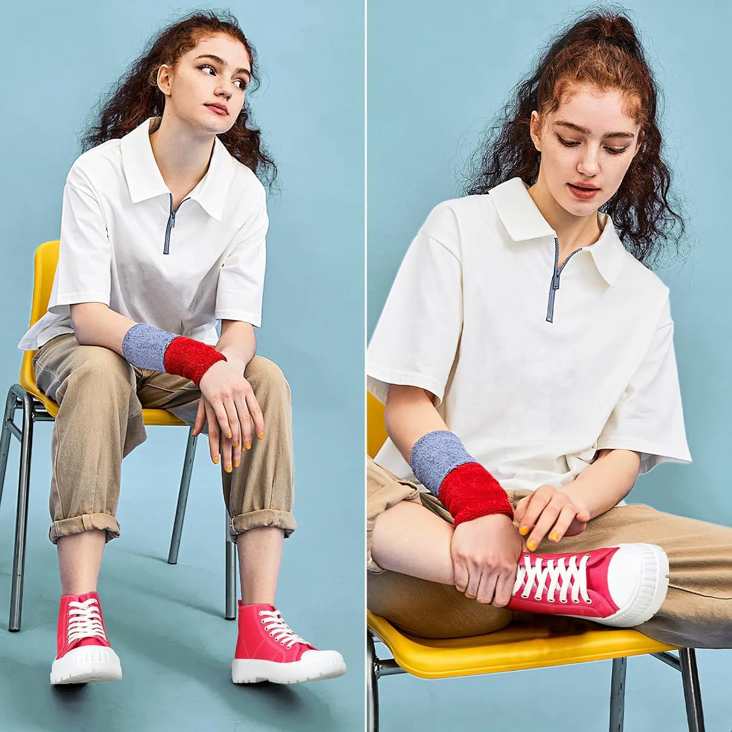 Rominz Women's White Platform Sneakers Fashion High Top Canvas Shoes for Women Black Lace-Up Canvas Sneakers Casual Platform Tennis Shoes