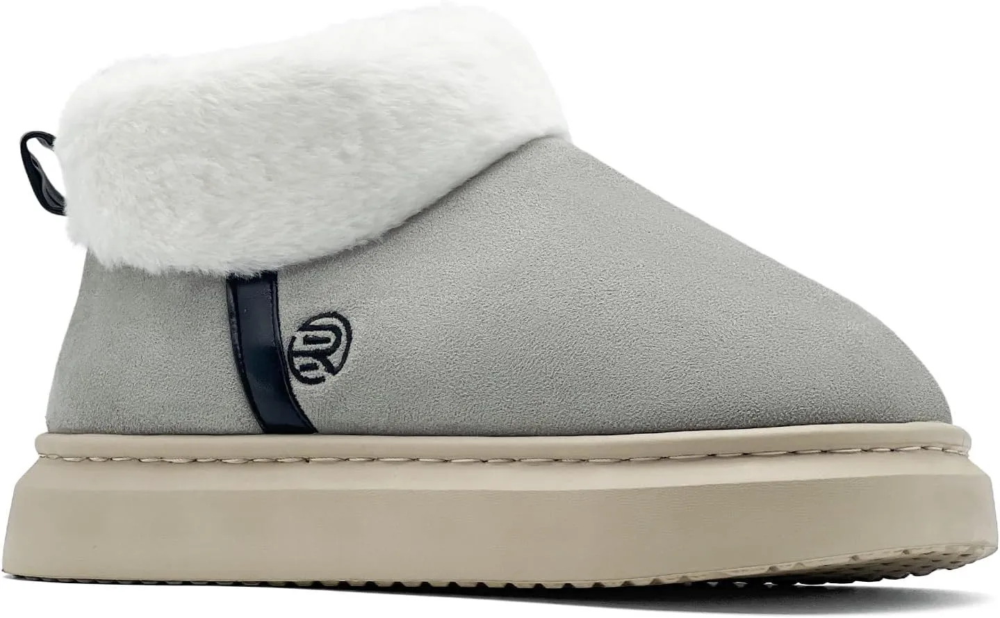 rosyclo Ankle Winter Boots for Women, Suede Faux Fur Furry Lining Warm Women's Snow Mini Boot Lightweight Anti-Slip Fuzzy Classic Memory Foam Comfort Shoes Short Booties for Indoor Outdoor