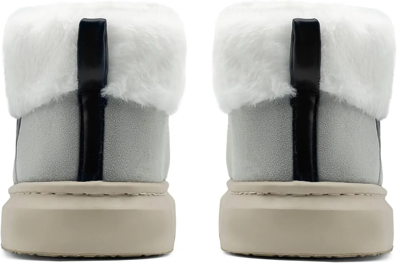 rosyclo Ankle Winter Boots for Women, Suede Faux Fur Furry Lining Warm Women's Snow Mini Boot Lightweight Anti-Slip Fuzzy Classic Memory Foam Comfort Shoes Short Booties for Indoor Outdoor