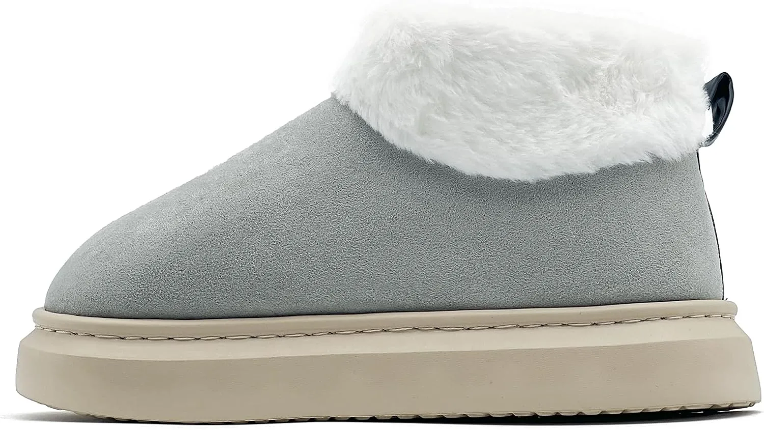 rosyclo Ankle Winter Boots for Women, Suede Faux Fur Furry Lining Warm Women's Snow Mini Boot Lightweight Anti-Slip Fuzzy Classic Memory Foam Comfort Shoes Short Booties for Indoor Outdoor