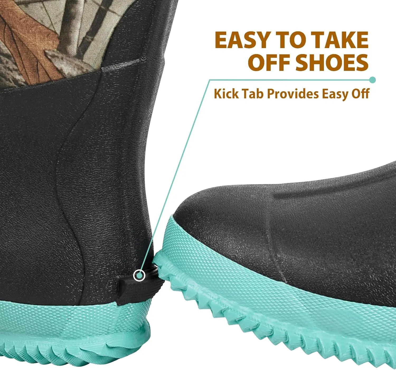 Rubber Boots for Women, 5mm Neoprene Insulated Waterproof Rain Boots with Steel Shank, Mid Calf Hunting Shoes for Faming Gardening Mud Work (Size 5-11)