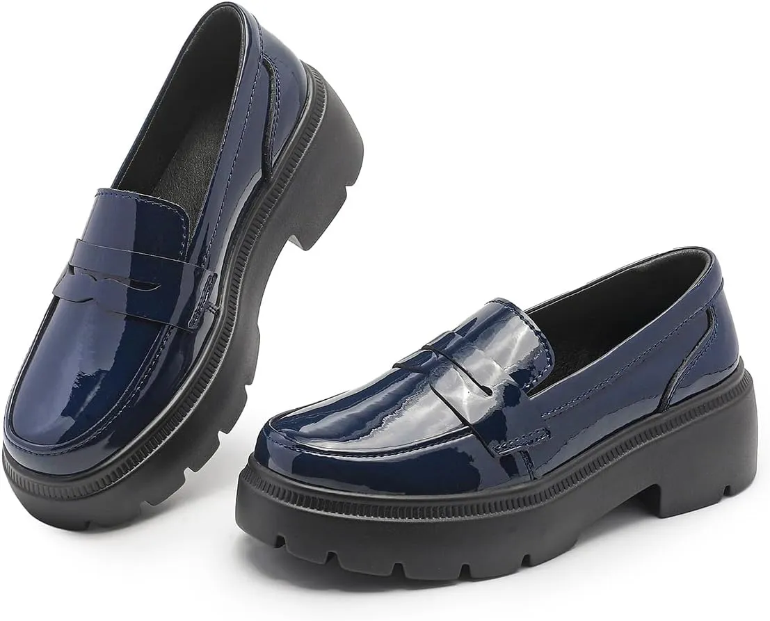 Ruiatoo Platform Loafers for Women - Slip On Chunky Penny Loafers for Dressy, Business, Casual Comfort Work Shoes