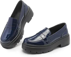 Ruiatoo Platform Loafers for Women - Slip On Chunky Penny Loafers for Dressy, Business, Casual Comfort Work Shoes