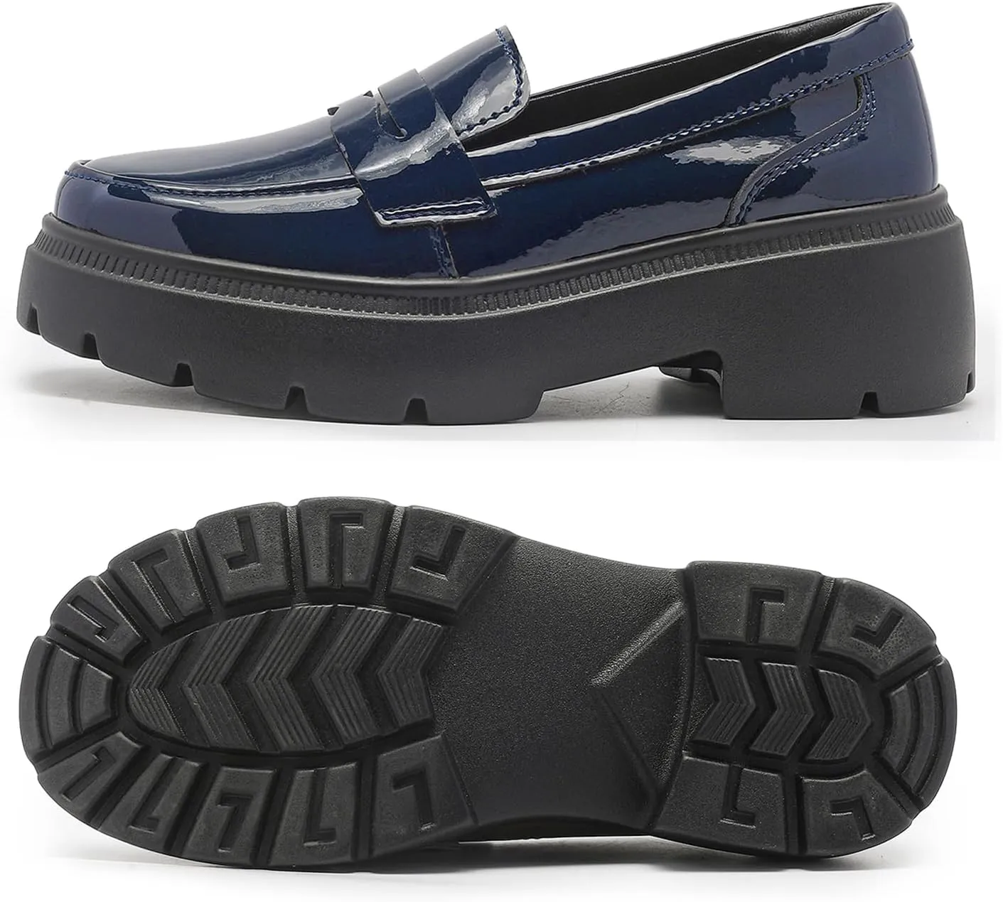 Ruiatoo Platform Loafers for Women - Slip On Chunky Penny Loafers for Dressy, Business, Casual Comfort Work Shoes