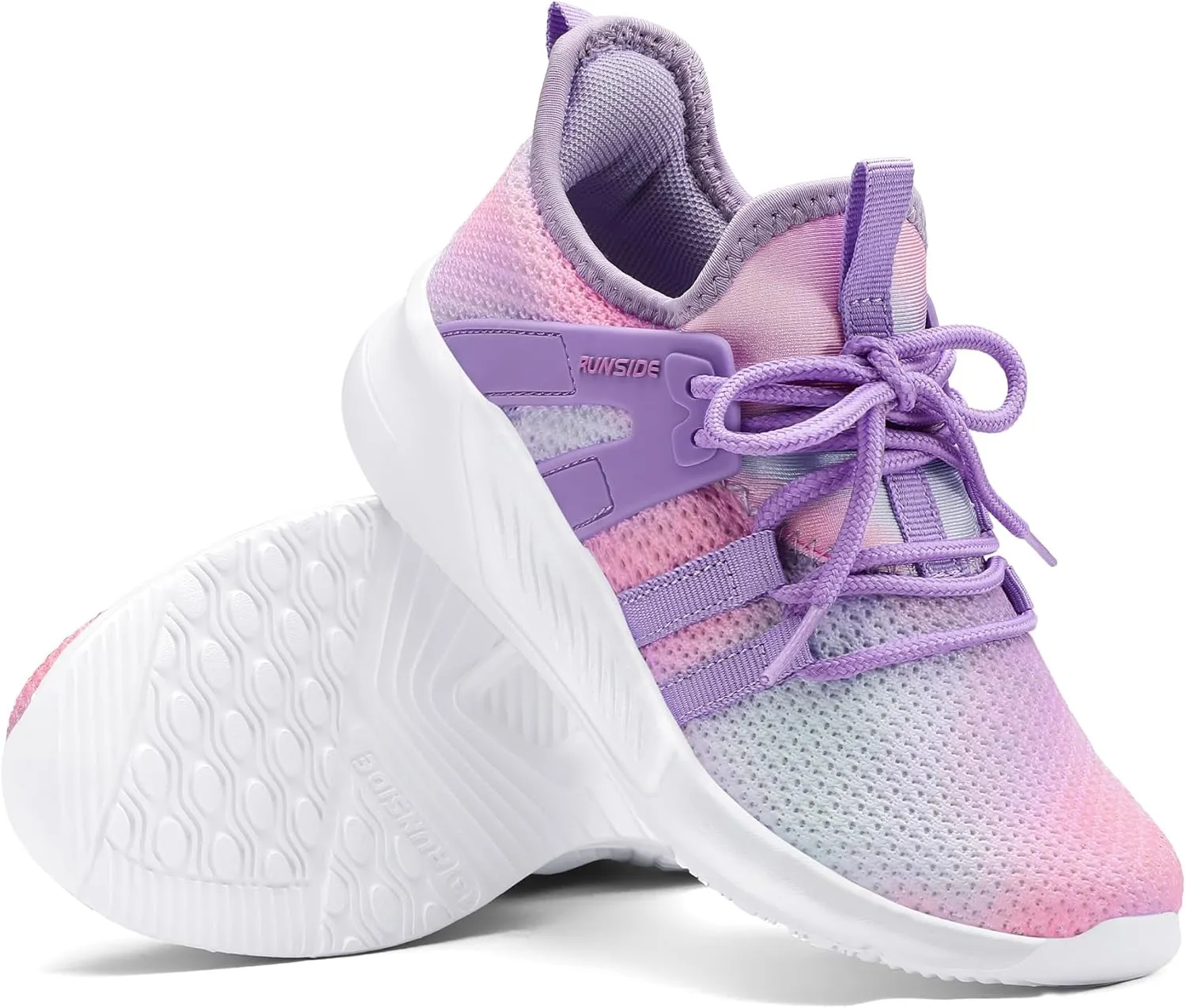 RUNSIDE Girls Tennis Shoes Lightweight Sports Kids Sneakers Lace-up for Running/Walking, Toddler/Little Kid/Big Kid