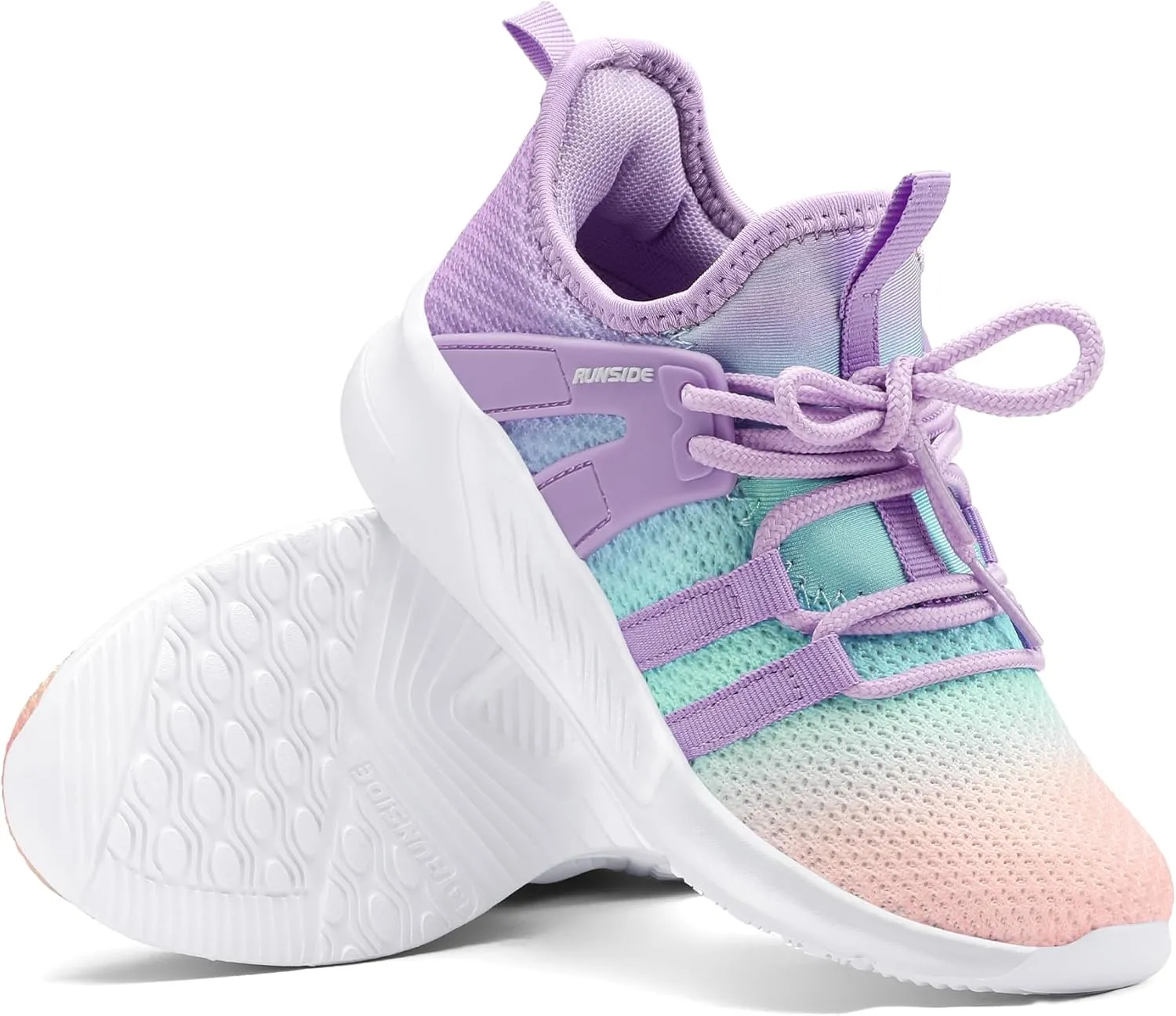 RUNSIDE Girls Tennis Shoes Lightweight Sports Kids Sneakers Lace-up for Running/Walking, Toddler/Little Kid/Big Kid