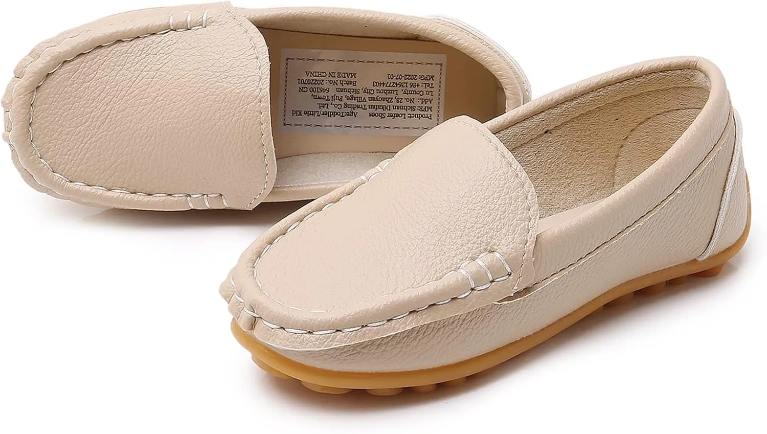 RVROVIC Kids Girls Boys Slip-on Loafers Oxford PU Leather Flats Shoes(Toddler/Little Kid)
