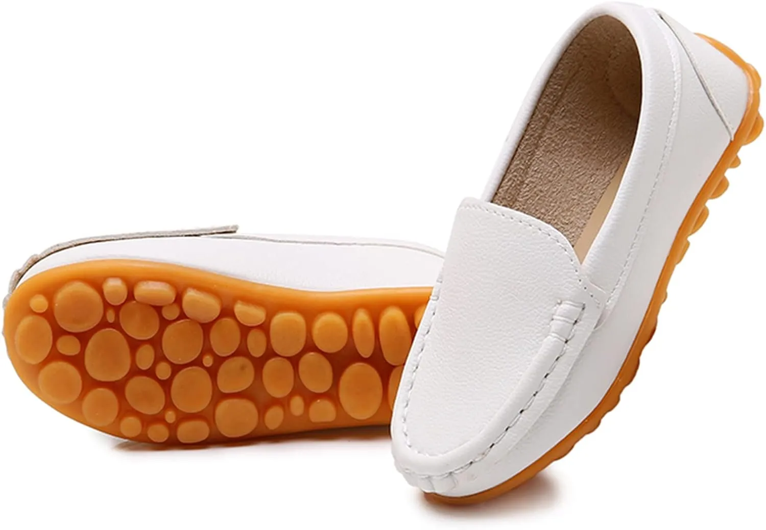 RVROVIC Kids Girls Boys Slip-on Loafers Oxford PU Leather Flats Shoes(Toddler/Little Kid)