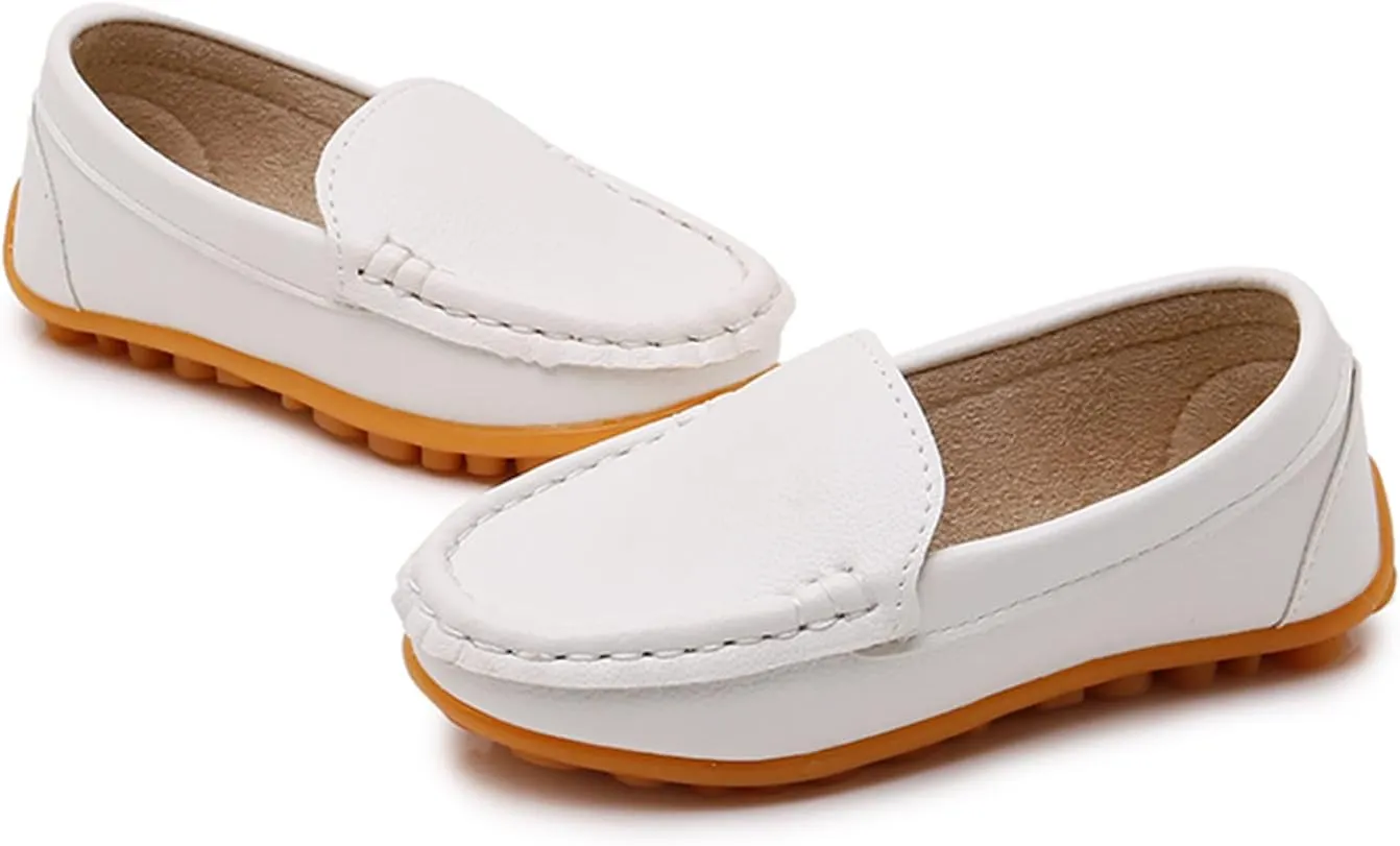 RVROVIC Kids Girls Boys Slip-on Loafers Oxford PU Leather Flats Shoes(Toddler/Little Kid)