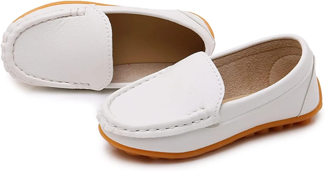 RVROVIC Kids Girls Boys Slip-on Loafers Oxford PU Leather Flats Shoes(Toddler/Little Kid)