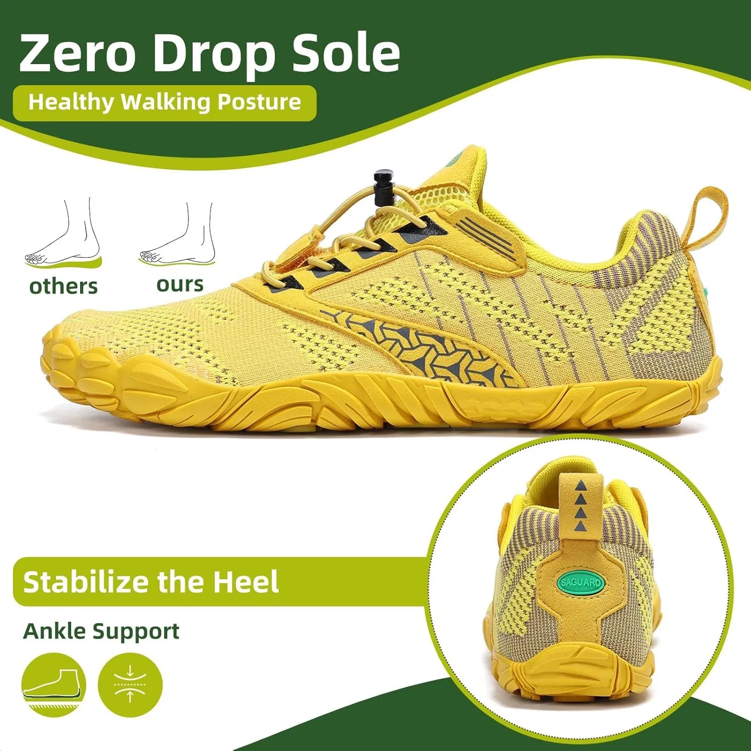 SAGUARO Womens Mens Barefoot Shoes Minimalist Trail Runner Wide Toe Box Zero Drop Outdoor Cross Training Shoe