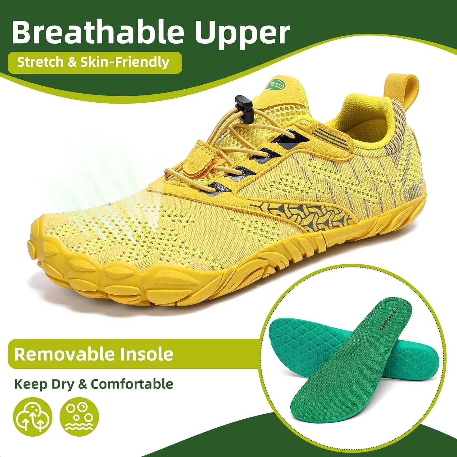 SAGUARO Womens Mens Barefoot Shoes Minimalist Trail Runner Wide Toe Box Zero Drop Outdoor Cross Training Shoe