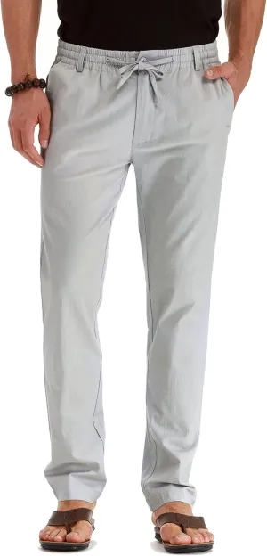 Sailwind Men's Drawstring Linen Pants Casual Summer Beach Loose Trousers