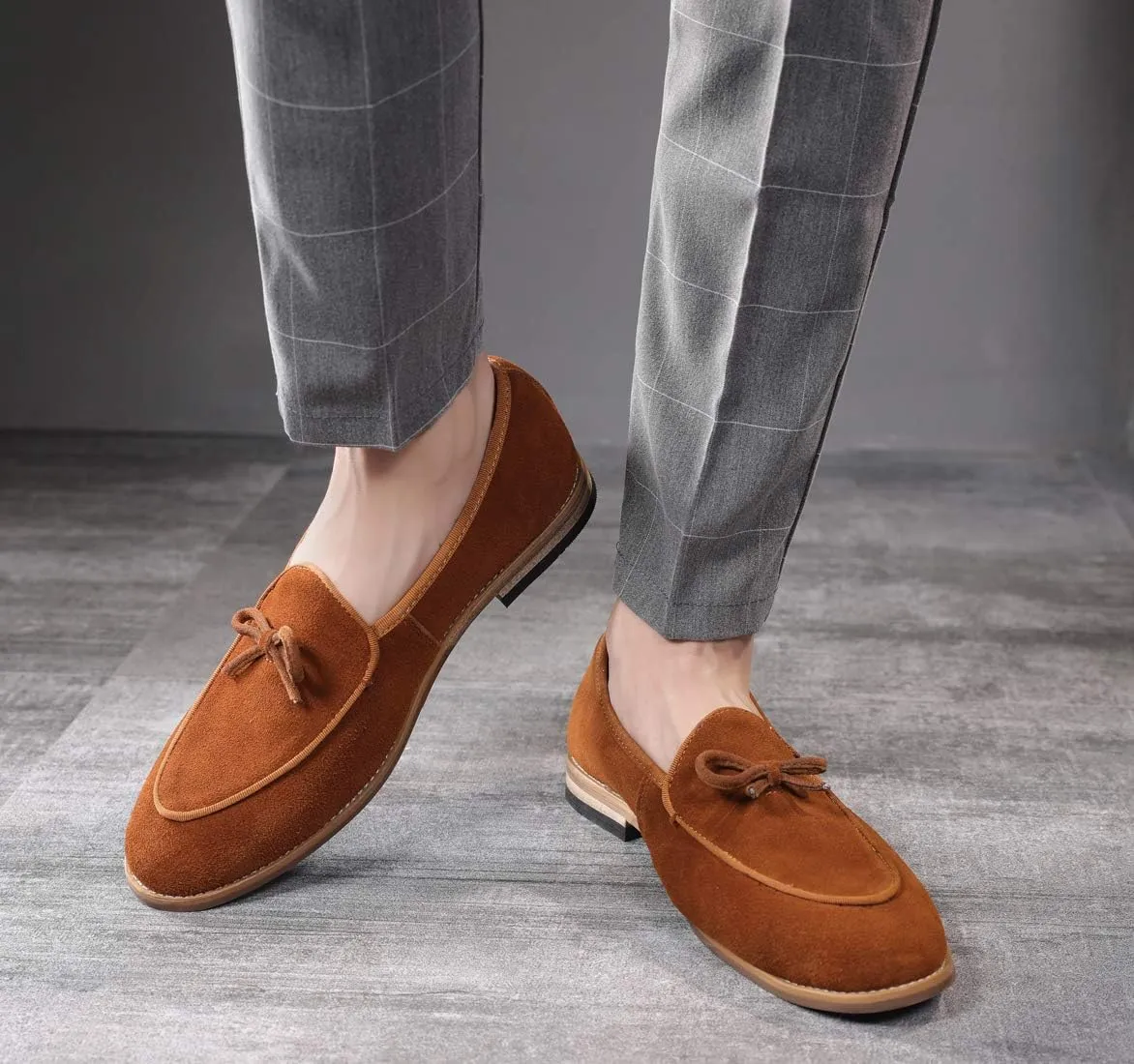 Santimon Men's Casual Tassel Bow Slip-On Driving Penny Loafers Boat Shoes Driver Moccasins