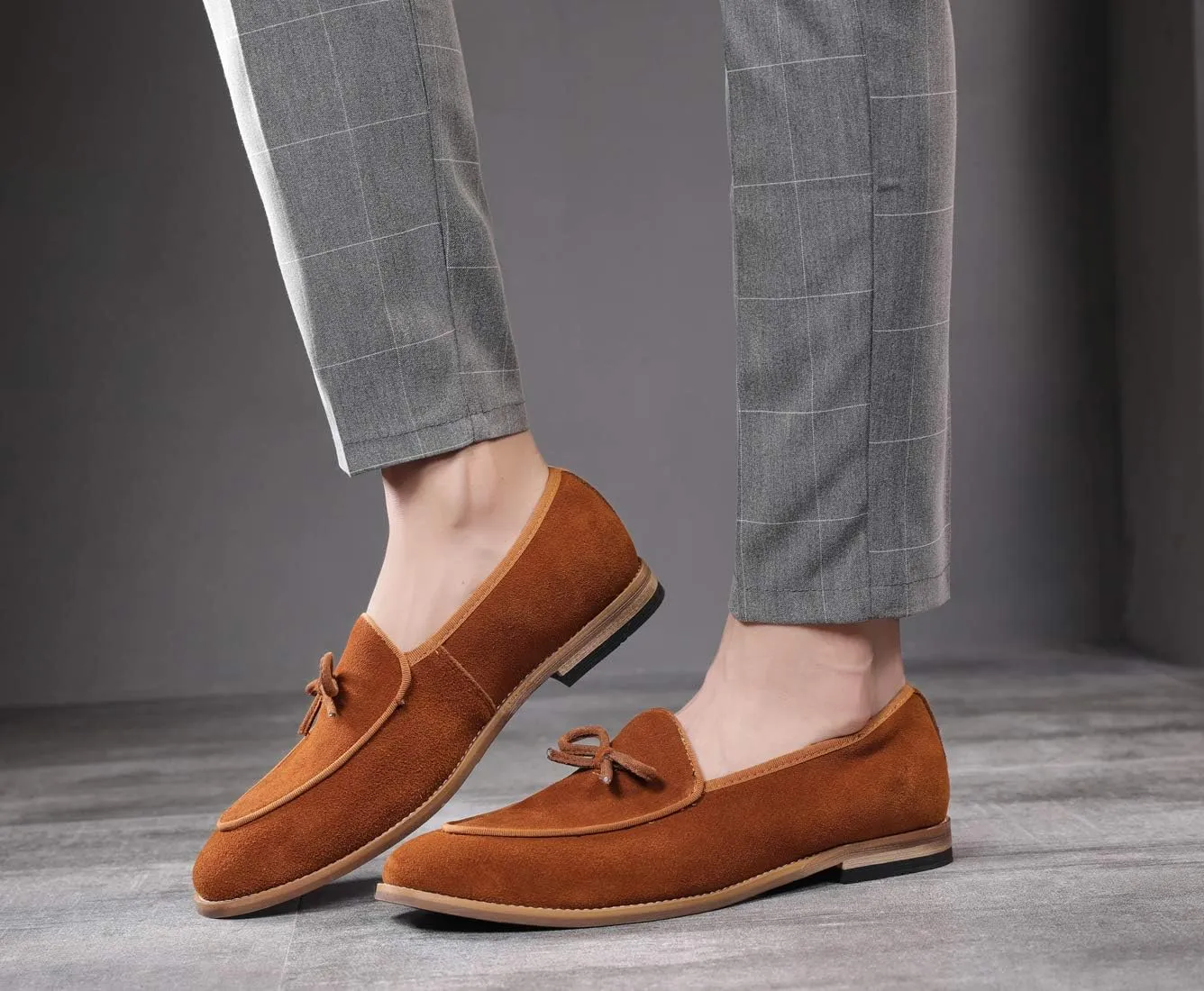 Santimon Men's Casual Tassel Bow Slip-On Driving Penny Loafers Boat Shoes Driver Moccasins
