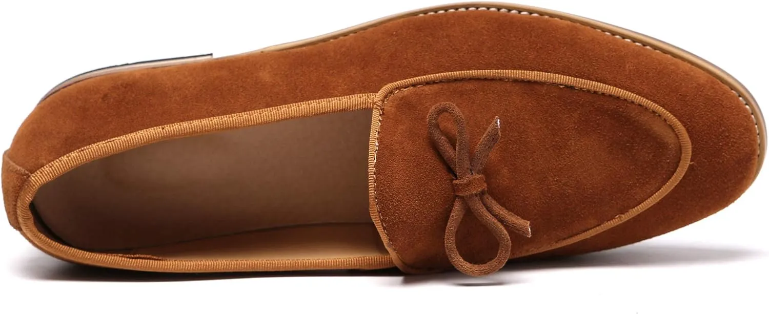 Santimon Men's Casual Tassel Bow Slip-On Driving Penny Loafers Boat Shoes Driver Moccasins