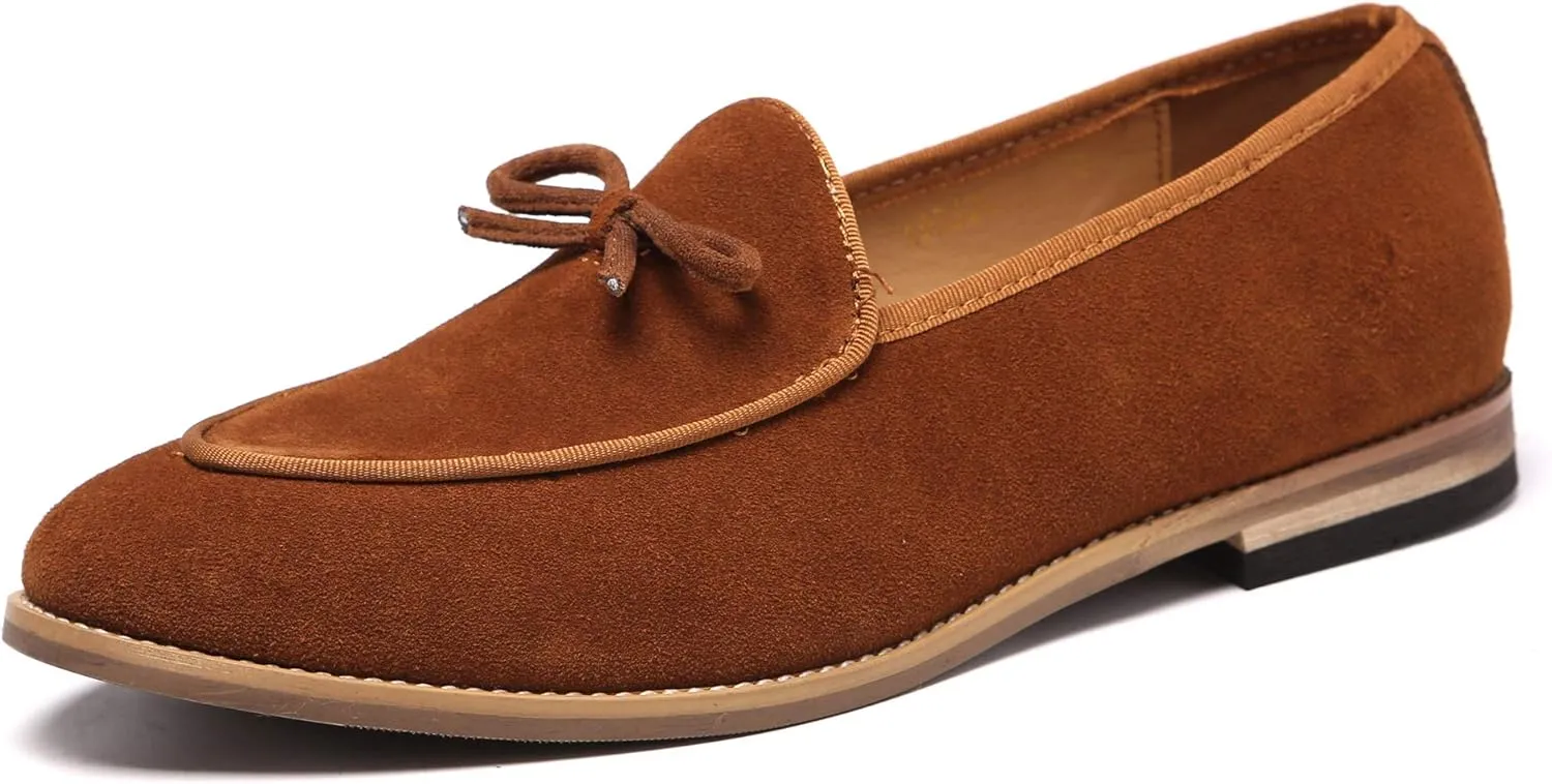 Santimon Men's Casual Tassel Bow Slip-On Driving Penny Loafers Boat Shoes Driver Moccasins