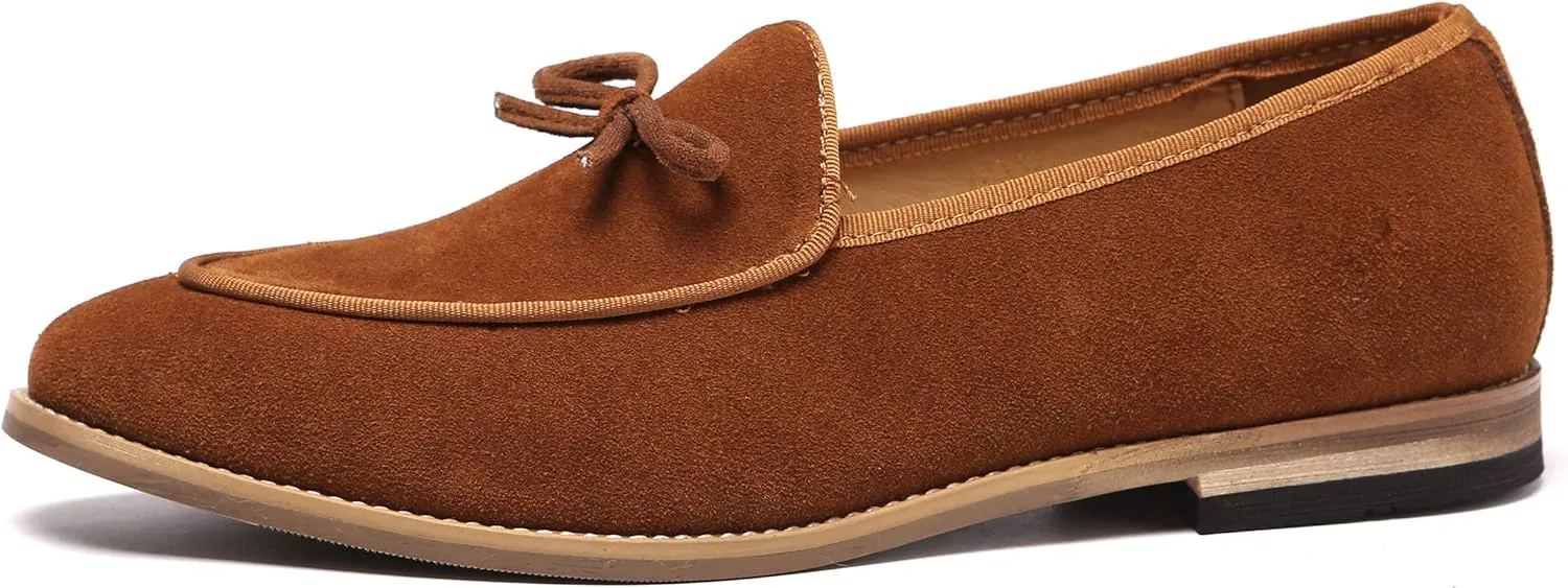 Santimon Men's Casual Tassel Bow Slip-On Driving Penny Loafers Boat Shoes Driver Moccasins