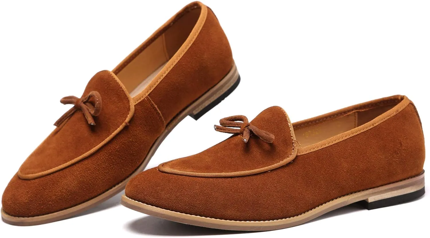 Santimon Men's Casual Tassel Bow Slip-On Driving Penny Loafers Boat Shoes Driver Moccasins