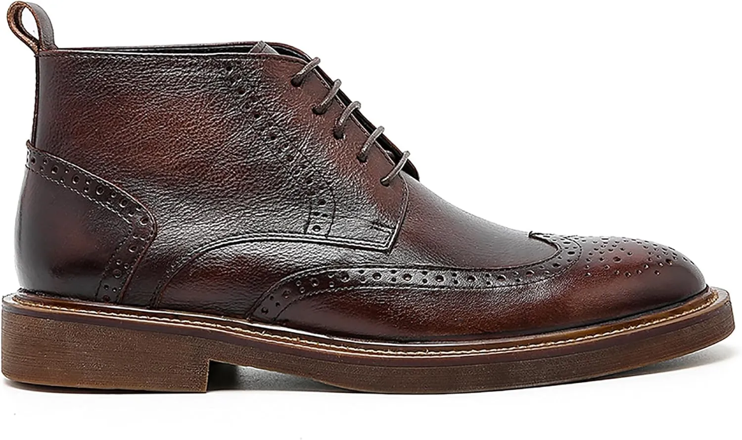 Santimon Men's Fashion Genuine Leather Brogues Oxford Boots Dress Formal Ankle Chelsea Boot