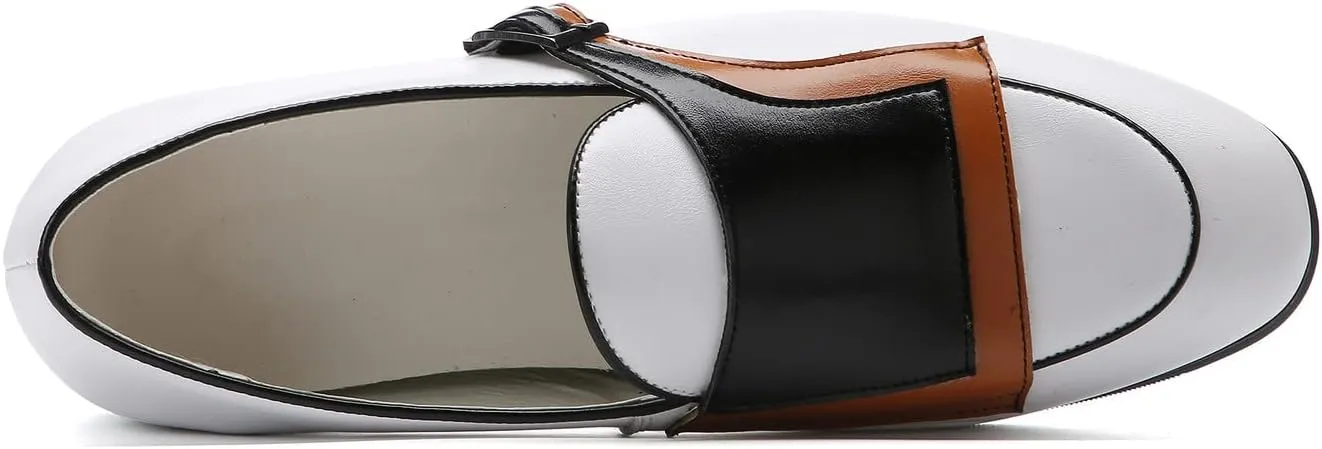 Santimon Mens Monk-Strap Loafers Casual Formal Business Shoes Moccasins Smoking Slipper