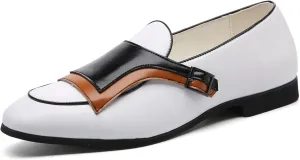 Santimon Mens Monk-Strap Loafers Casual Formal Business Shoes Moccasins Smoking Slipper