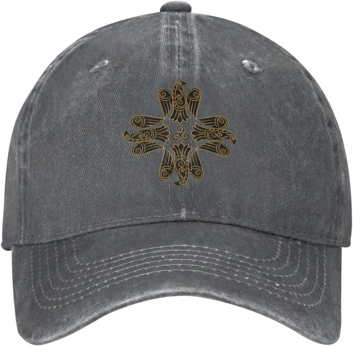 Scandinavian Pirate Odin's Raven Celtic Style Vintage Washed Denim Baseball Cap Adjustable Dad Hats Gift for Men Women