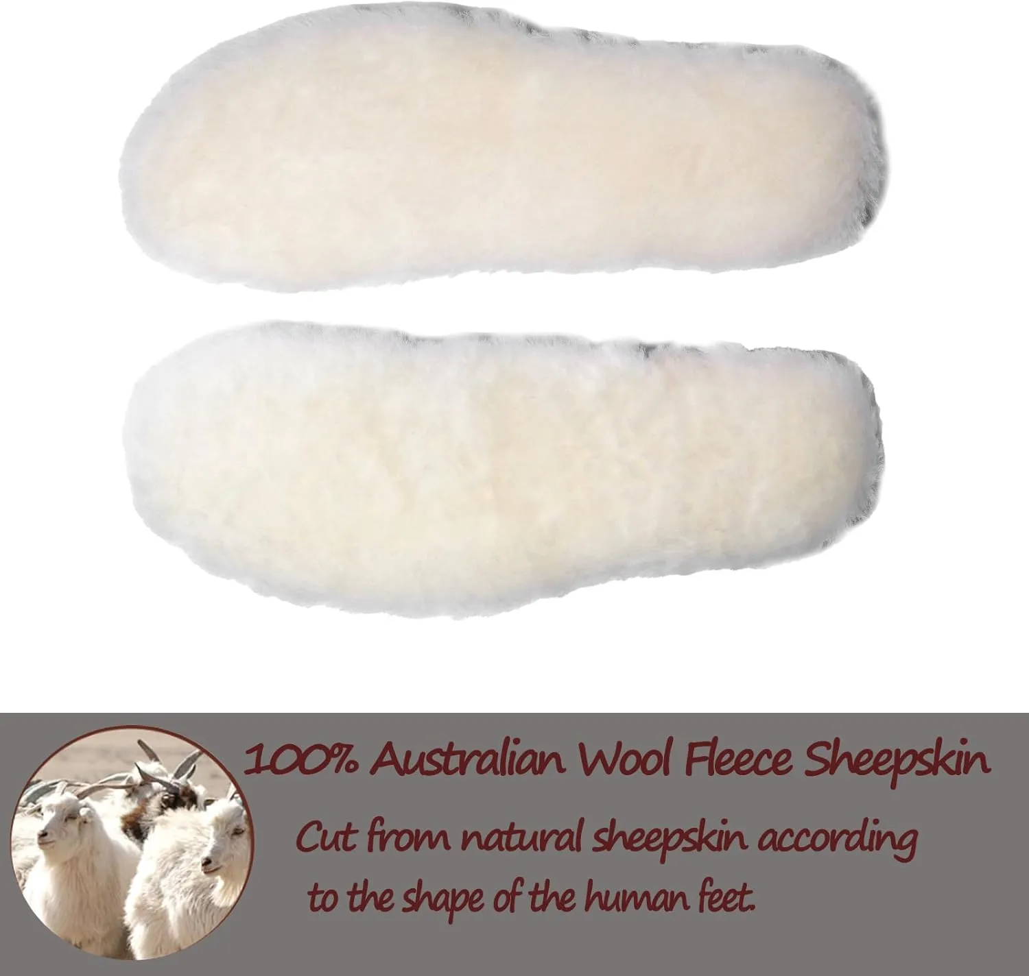 Sheepskin Insoles Flat Feet Orthopedic Arch Support Inserts for Plantar Fasciitis Swollen Feet Pain Relief Neuropathy White Mens 8 Women 10