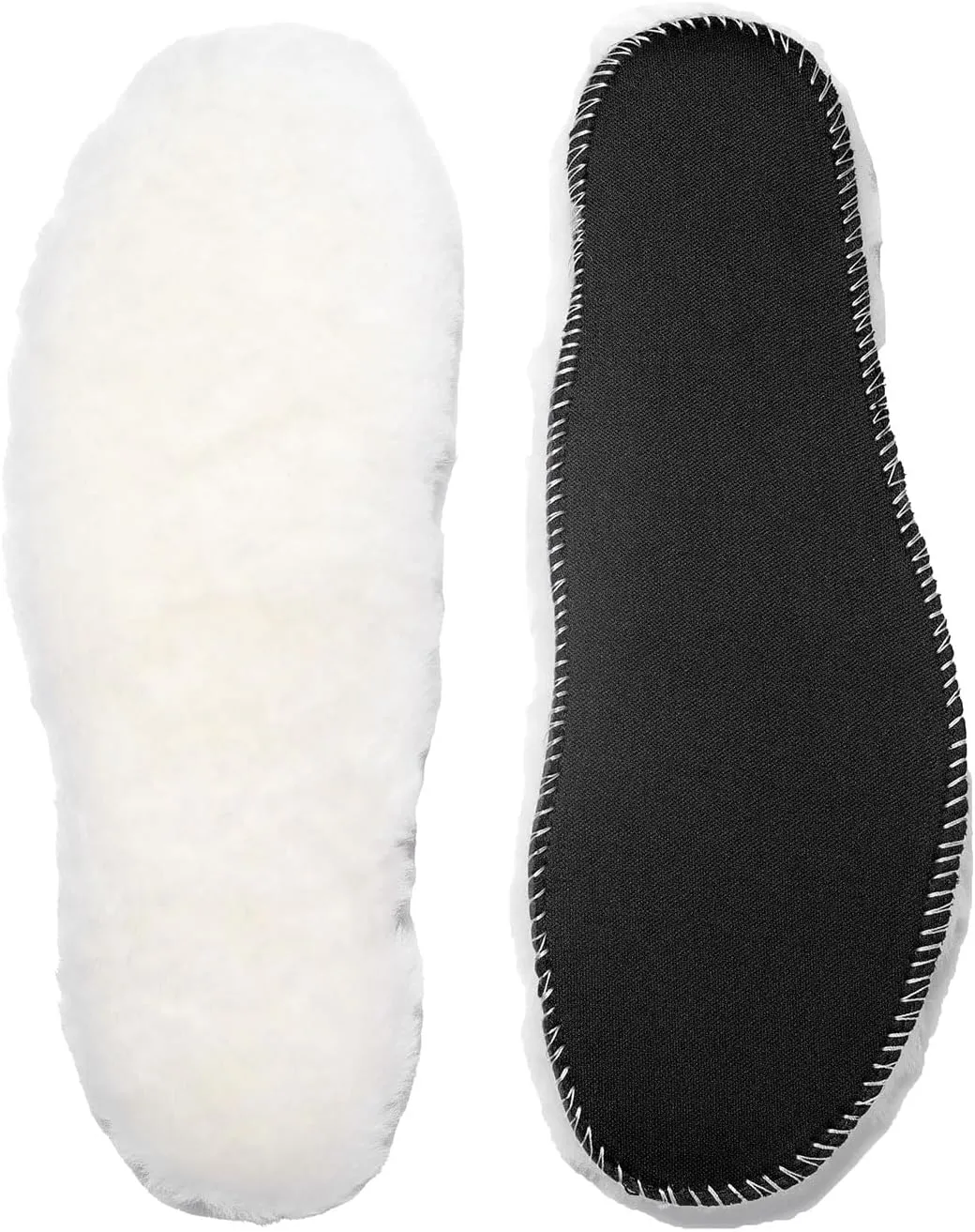 Sheepskin Insoles Flat Feet Orthopedic Arch Support Inserts for Plantar Fasciitis Swollen Feet Pain Relief Neuropathy White Mens 8 Women 10