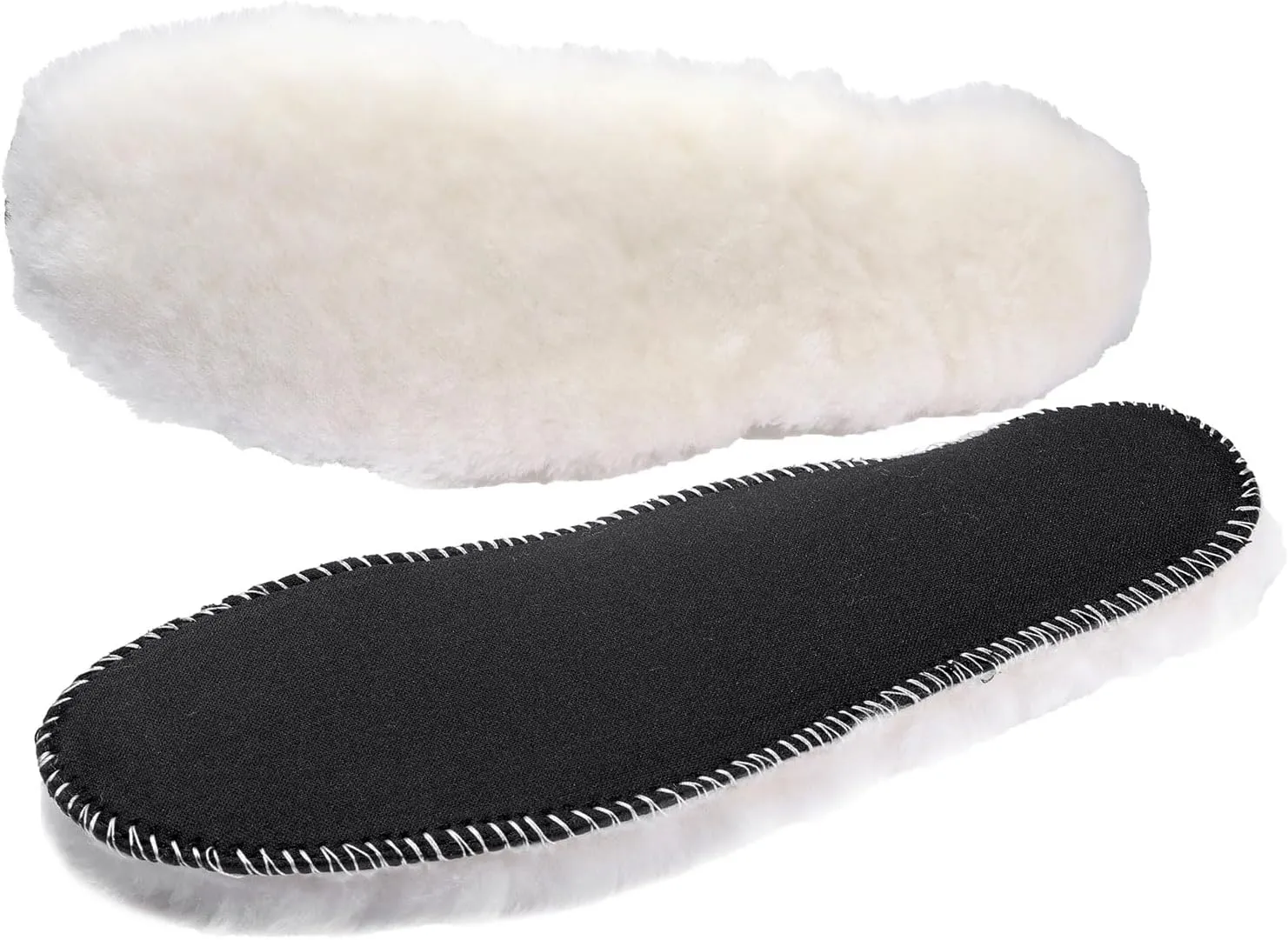 Sheepskin Insoles Flat Feet Orthopedic Arch Support Inserts for Plantar Fasciitis Swollen Feet Pain Relief Neuropathy White Mens 8 Women 10