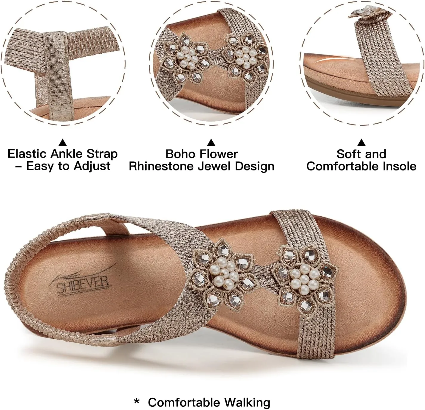 SHIBEVER Wedge Sandals for Women Dressy: Summer Low Wedges Comfortable Open Toe Sandals